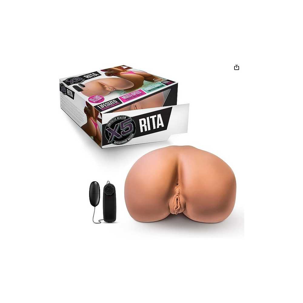 Blush X5 Rita - Masturbatore anale e figa a grandezza naturale - 15,6 libbre - Vibratore telecomandato per orgasmi intensi 